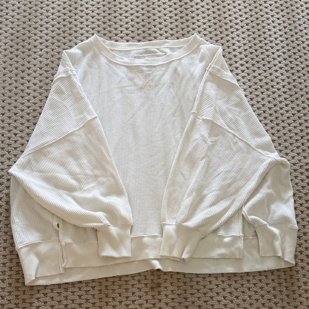 American Eagle Outfitters Cream Crew Neck Sweater